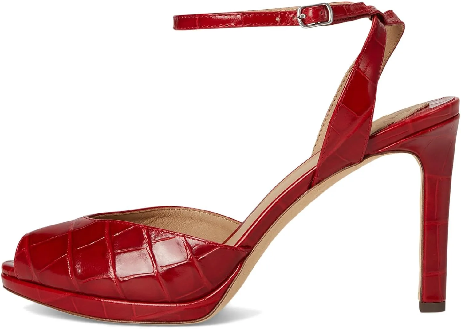 Lauren Ralph Lauren Women's Kyla Crocodile-Embossed Leather Sandal