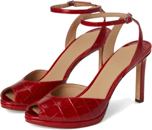 Lauren Ralph Lauren Women's Kyla Crocodile-Embossed Leather Sandal