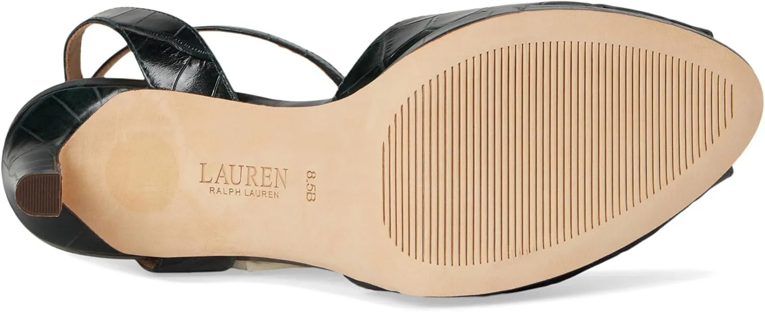 Lauren Ralph Lauren Women's Kyla Crocodile-Embossed Leather Sandal