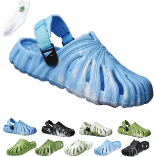 LELEBEAR Monstera Slippers for Men Women, Variegated Monstera Shoes, Monstera EVA Thick Sole Pillow Slippers Sandals