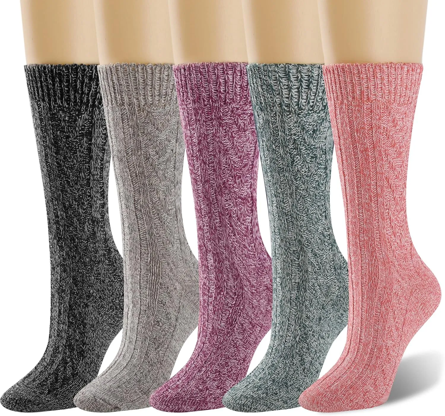 Leotruny Women's Slouch Vintage Knit Cotton Boot Socks