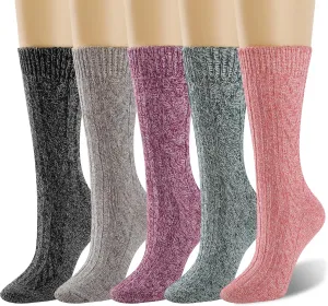 Leotruny Women's Slouch Vintage Knit Cotton Boot Socks