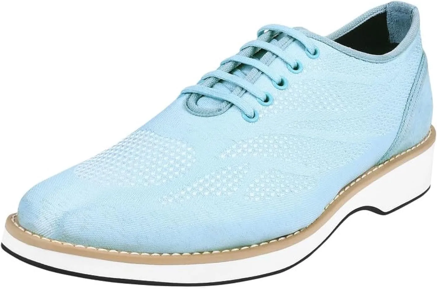 LIBERTYZENO Mens Plain & Animal Print Blue Genuine Leather Adults Lace Up Oxford Dress Shoes for Easter Gift