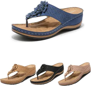 Libiyi Comfy Orthotic Sandals for Women Arch Support Flip Flop, Vintage Sandalias Ortopedicas para Mujer Soft Bottom Massage Orthopedic Flip-Flops