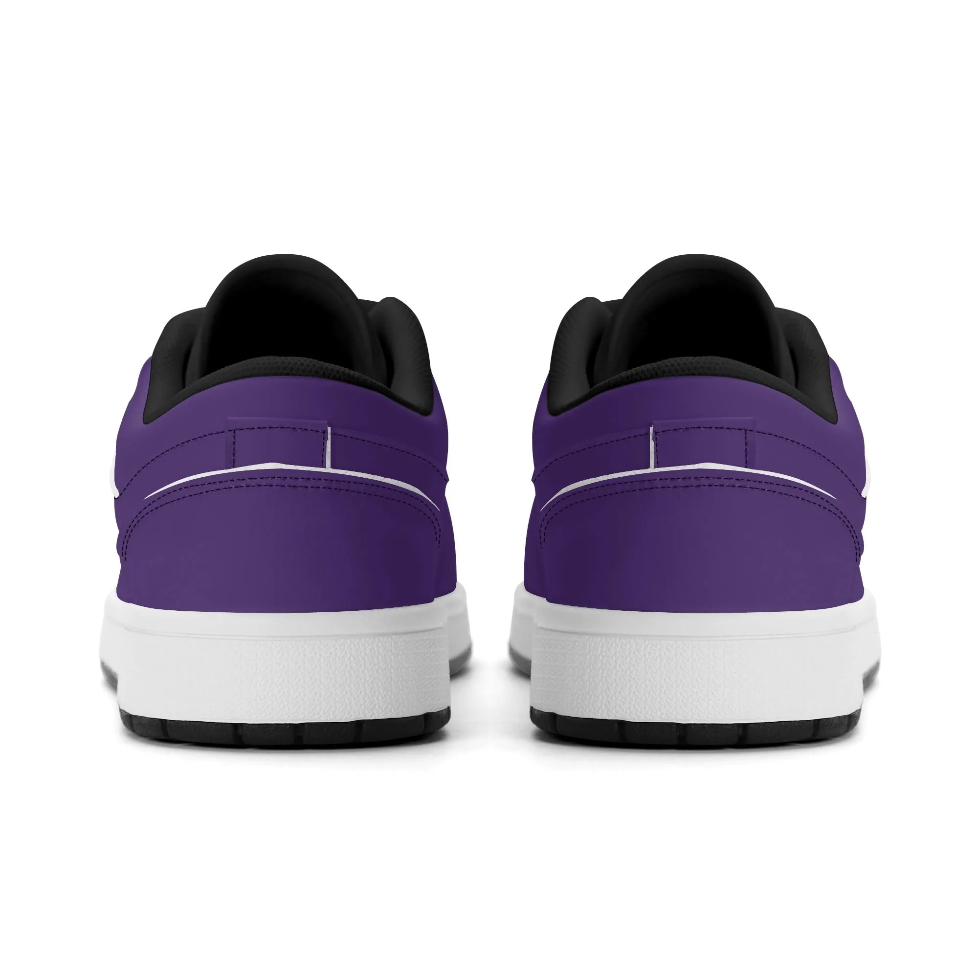 Lila Low Top Leder Sneaker für Damen