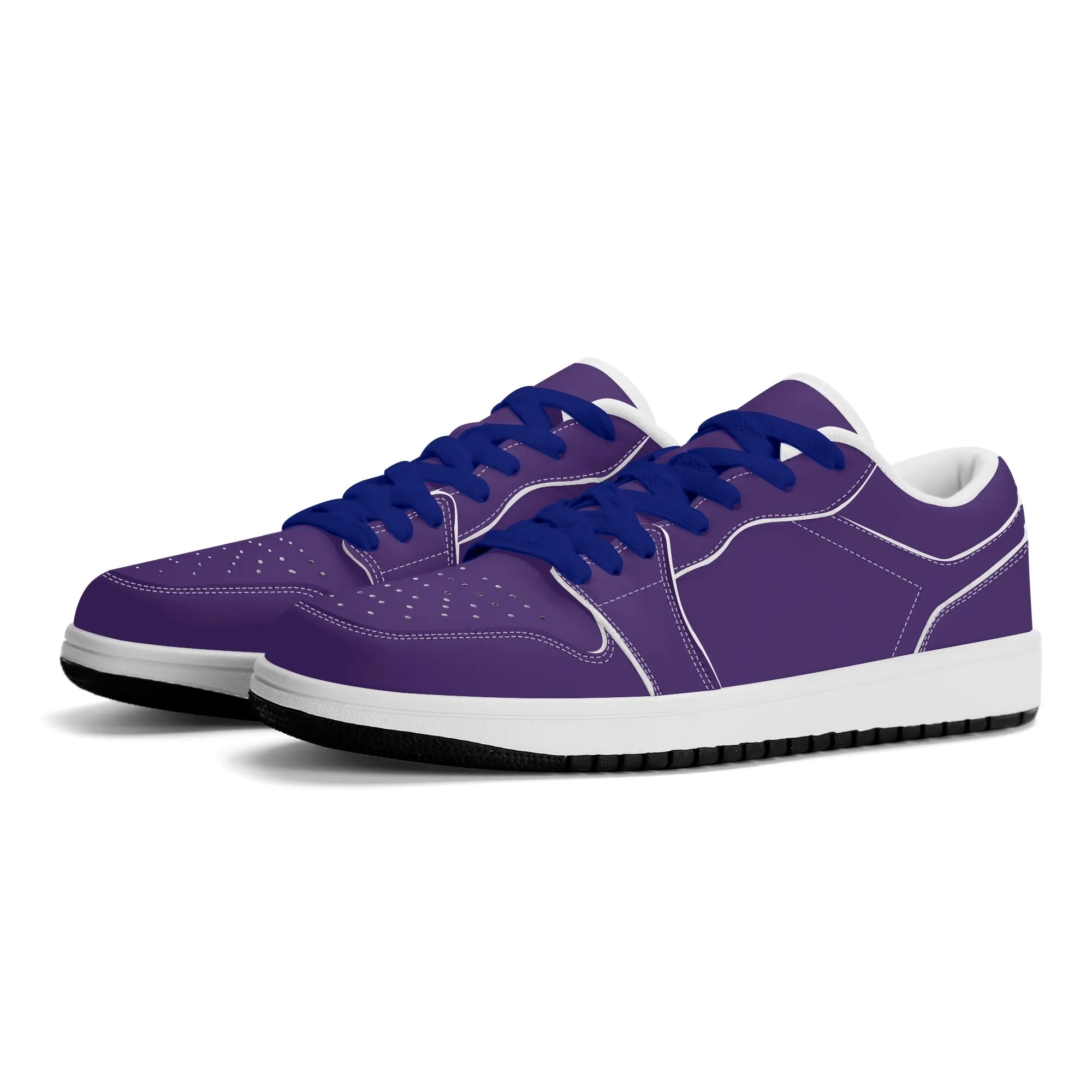 Lila Low Top Leder Sneaker für Damen
