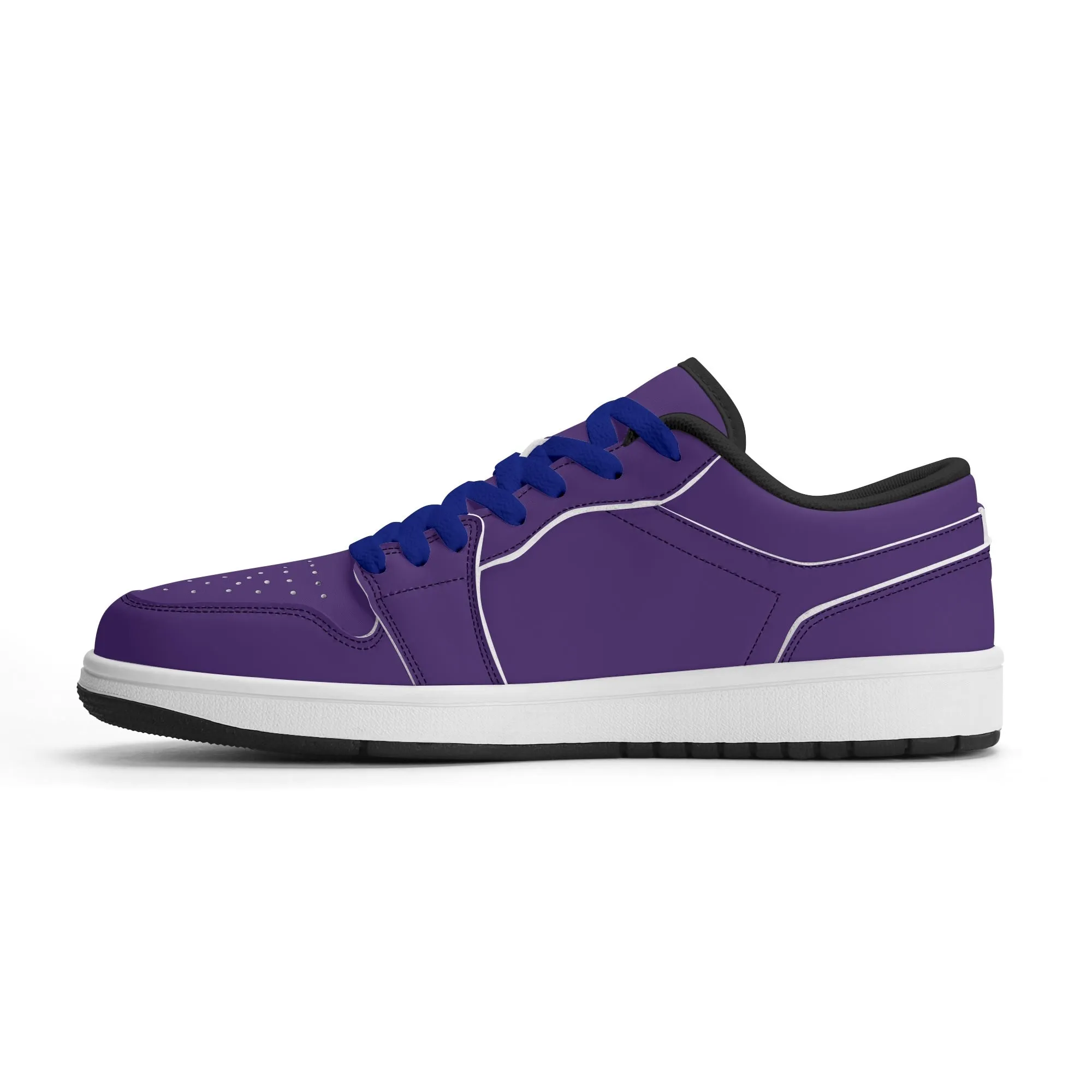Lila Low Top Leder Sneaker für Damen