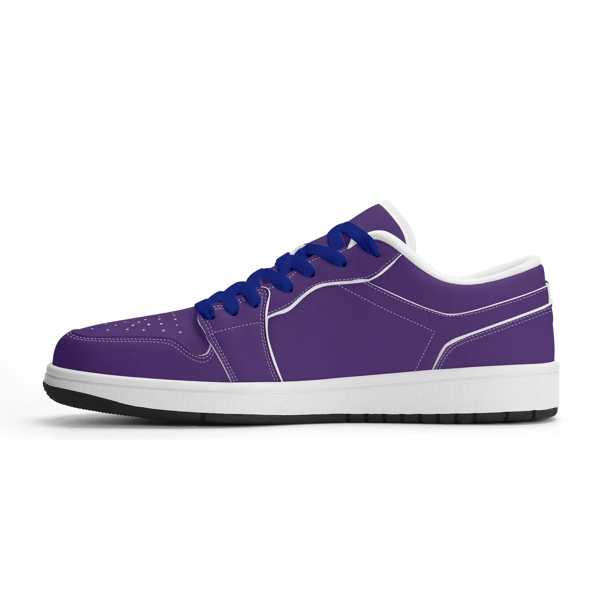 Lila Low Top Leder Sneaker für Damen