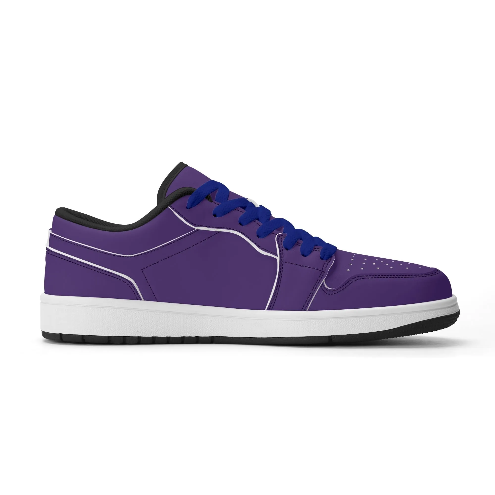 Lila Low Top Leder Sneaker für Damen