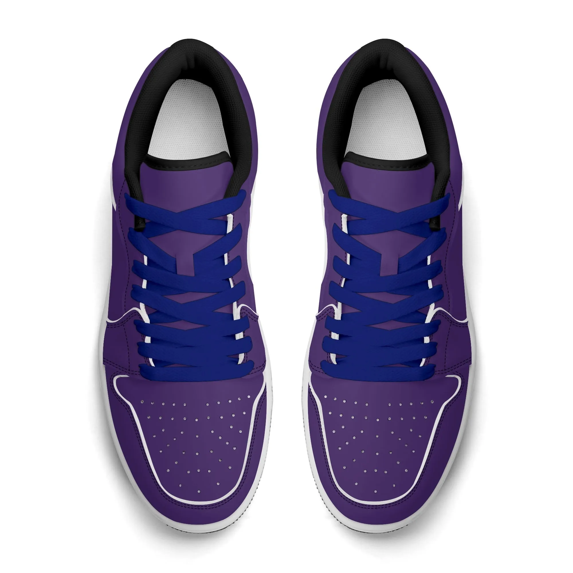 Lila Low Top Leder Sneaker für Damen