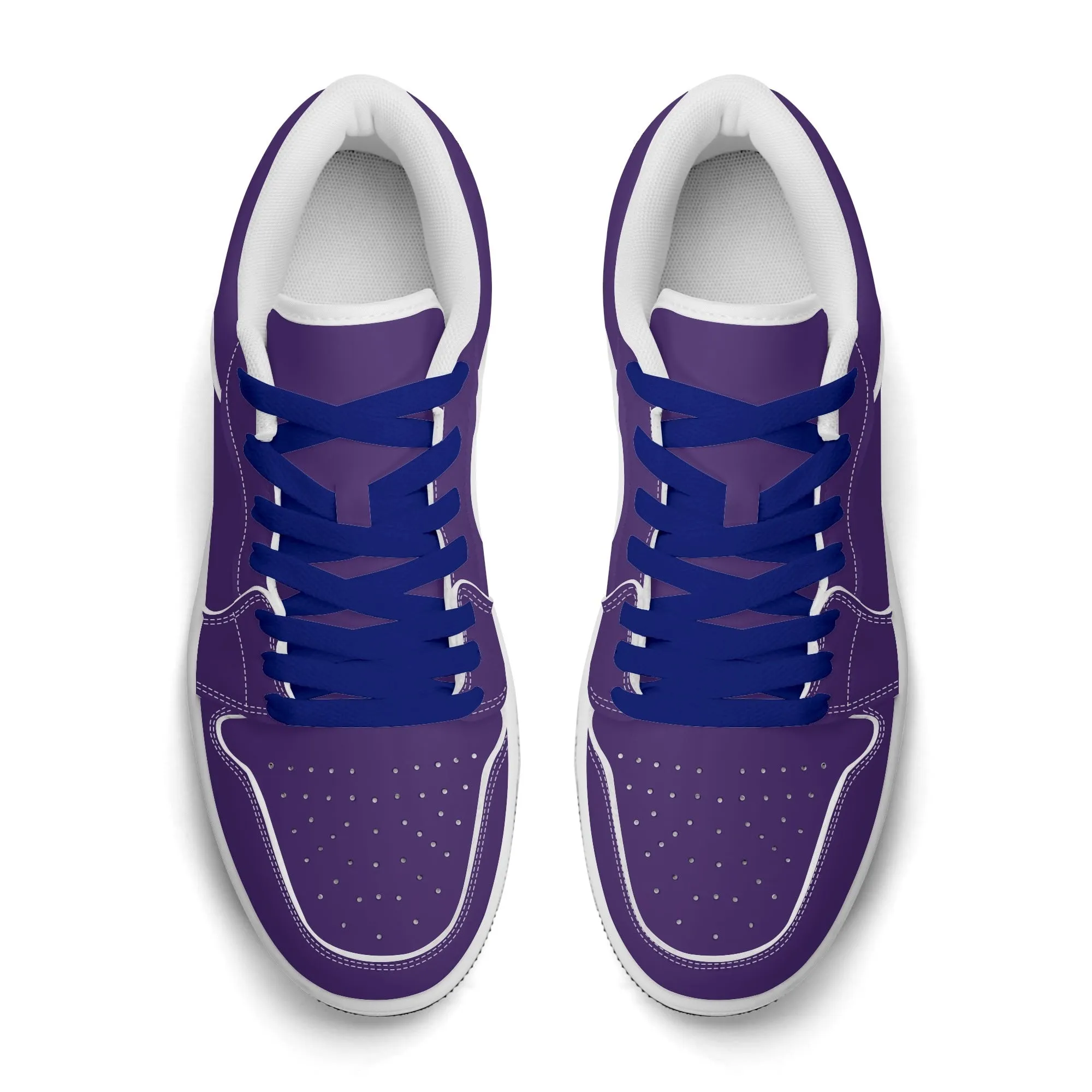 Lila Low Top Leder Sneaker für Damen