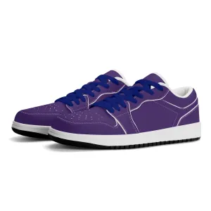 Lila Low Top Leder Sneaker für Damen