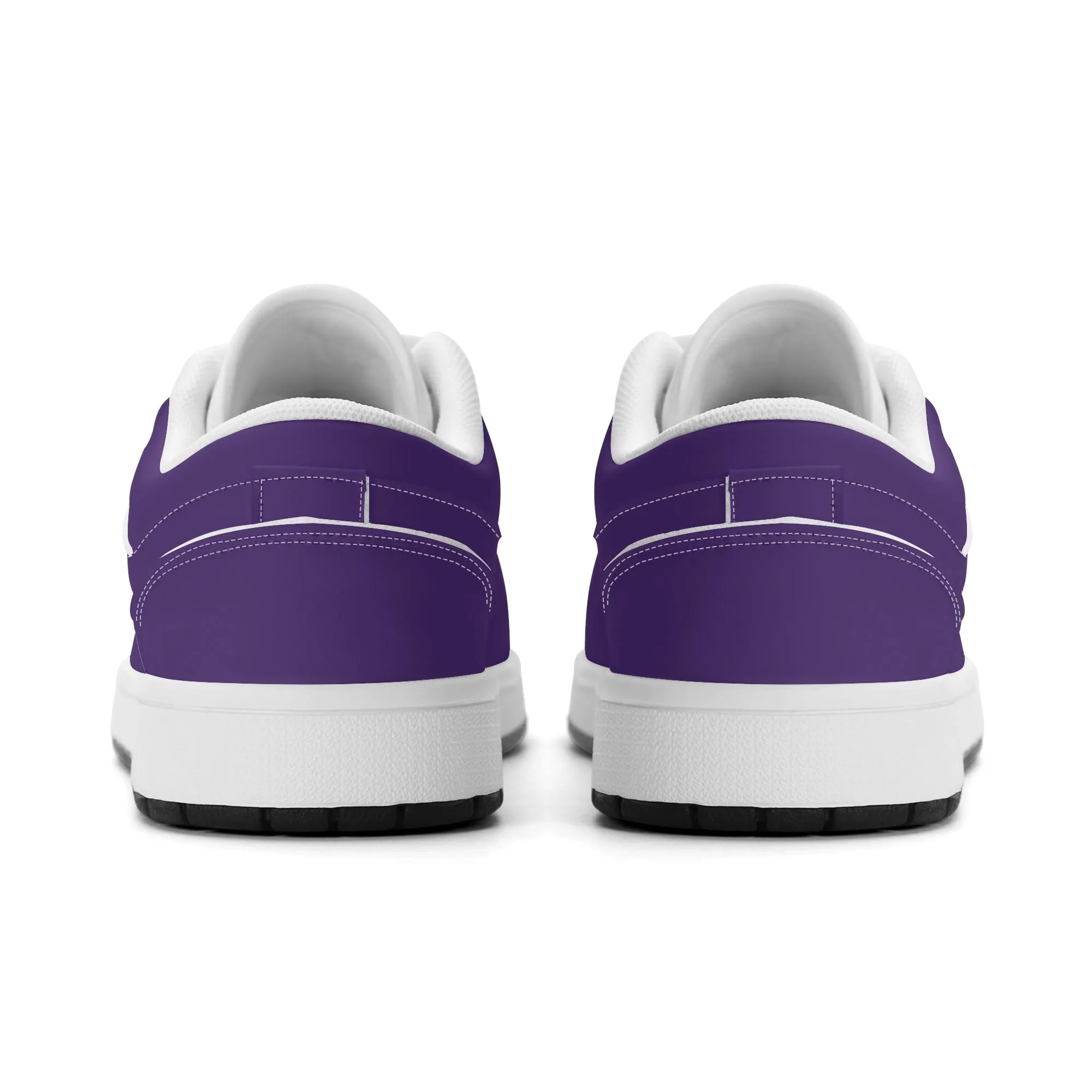 Lila Low Top Leder Sneaker für Damen