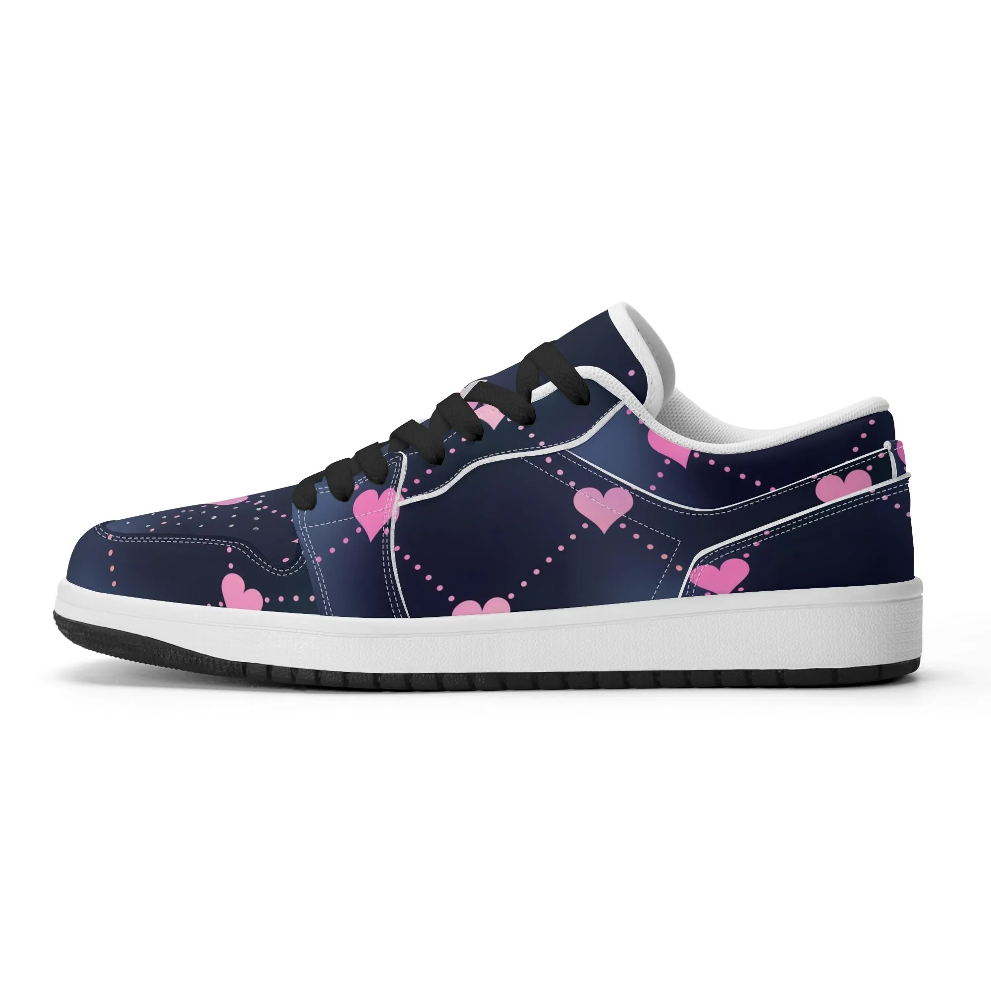 Lined Hearts Low Top Leder Sneaker für Damen