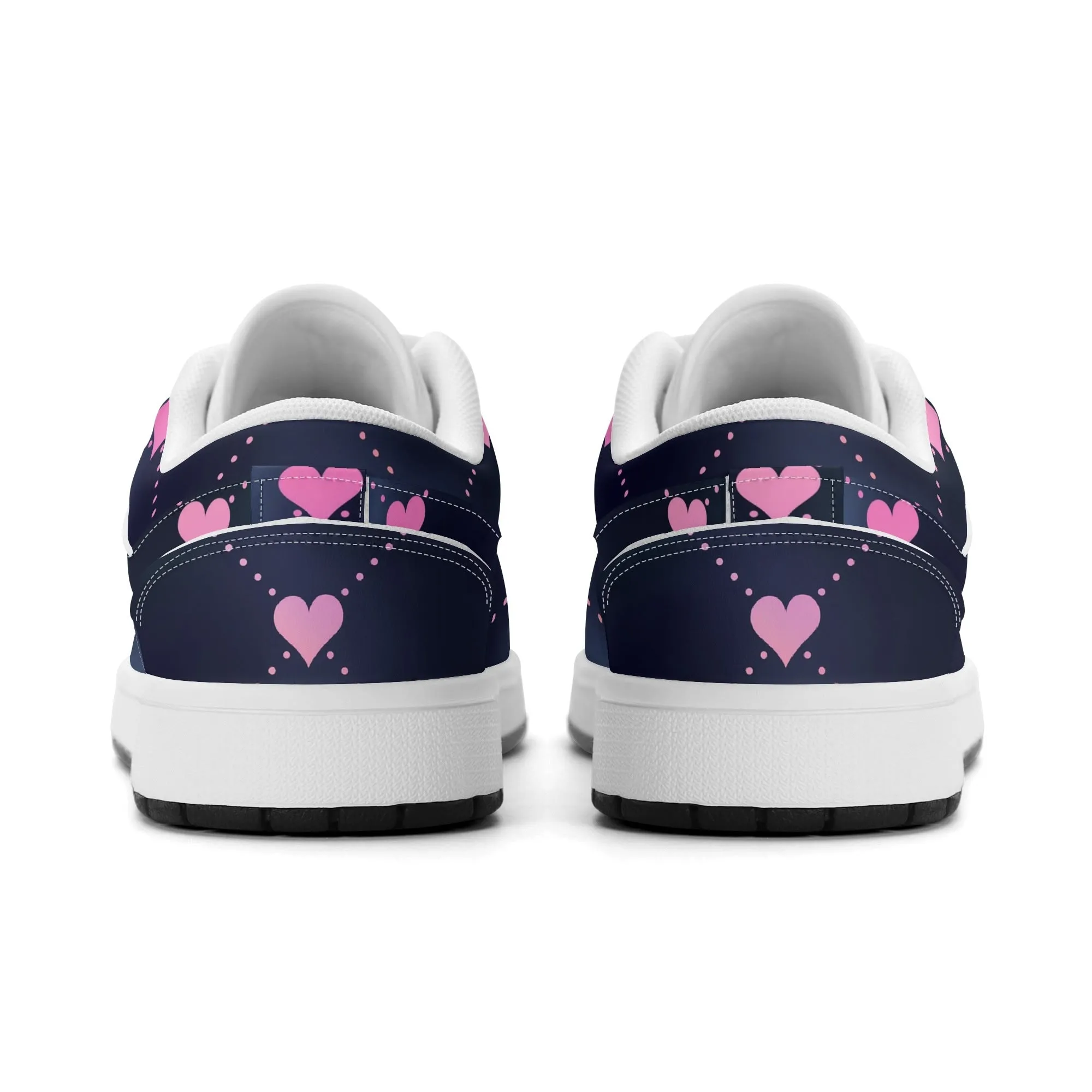 Lined Hearts Low Top Leder Sneaker für Damen