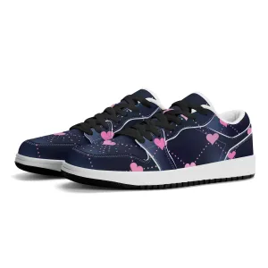 Lined Hearts Low Top Leder Sneaker für Damen