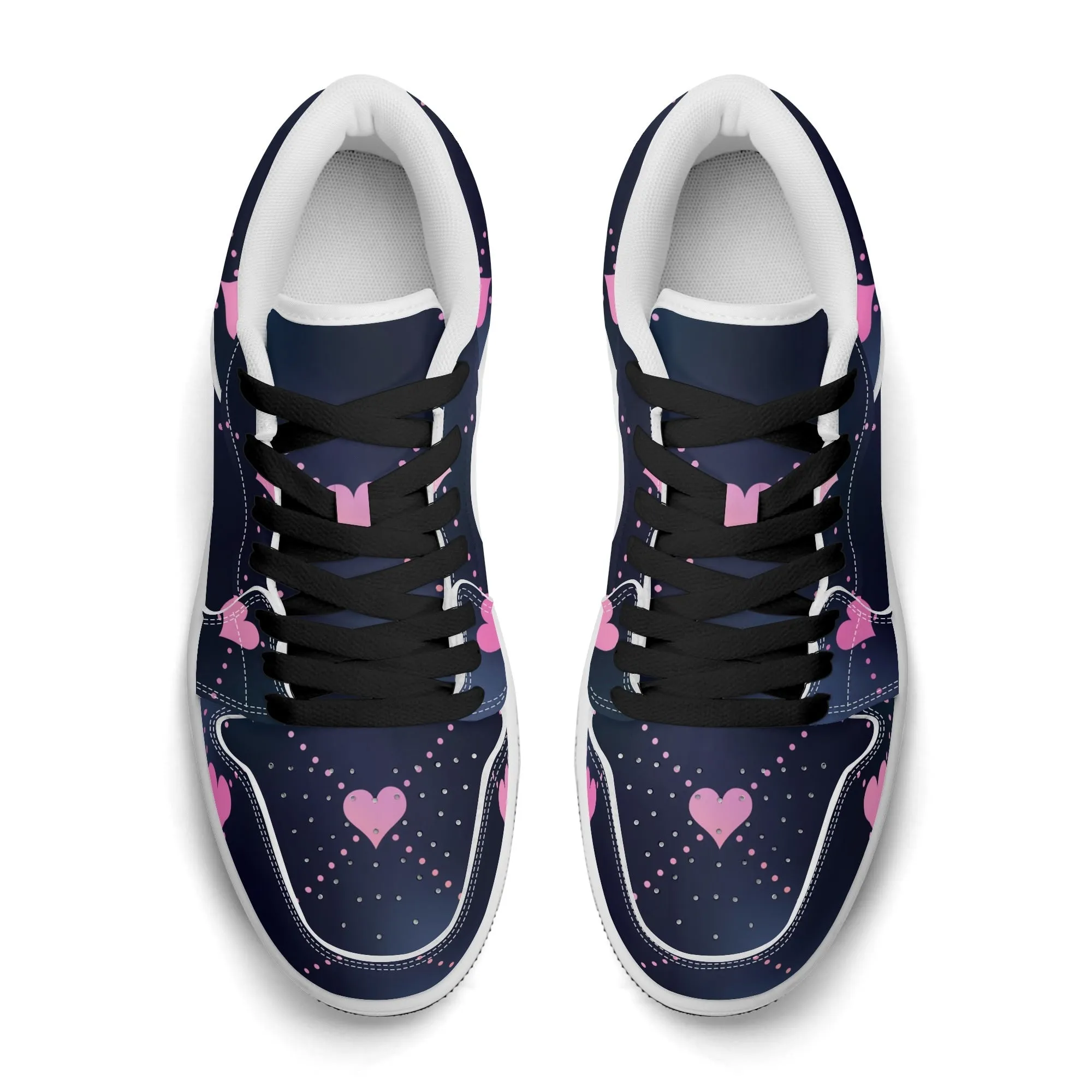 Lined Hearts Low Top Leder Sneaker für Damen