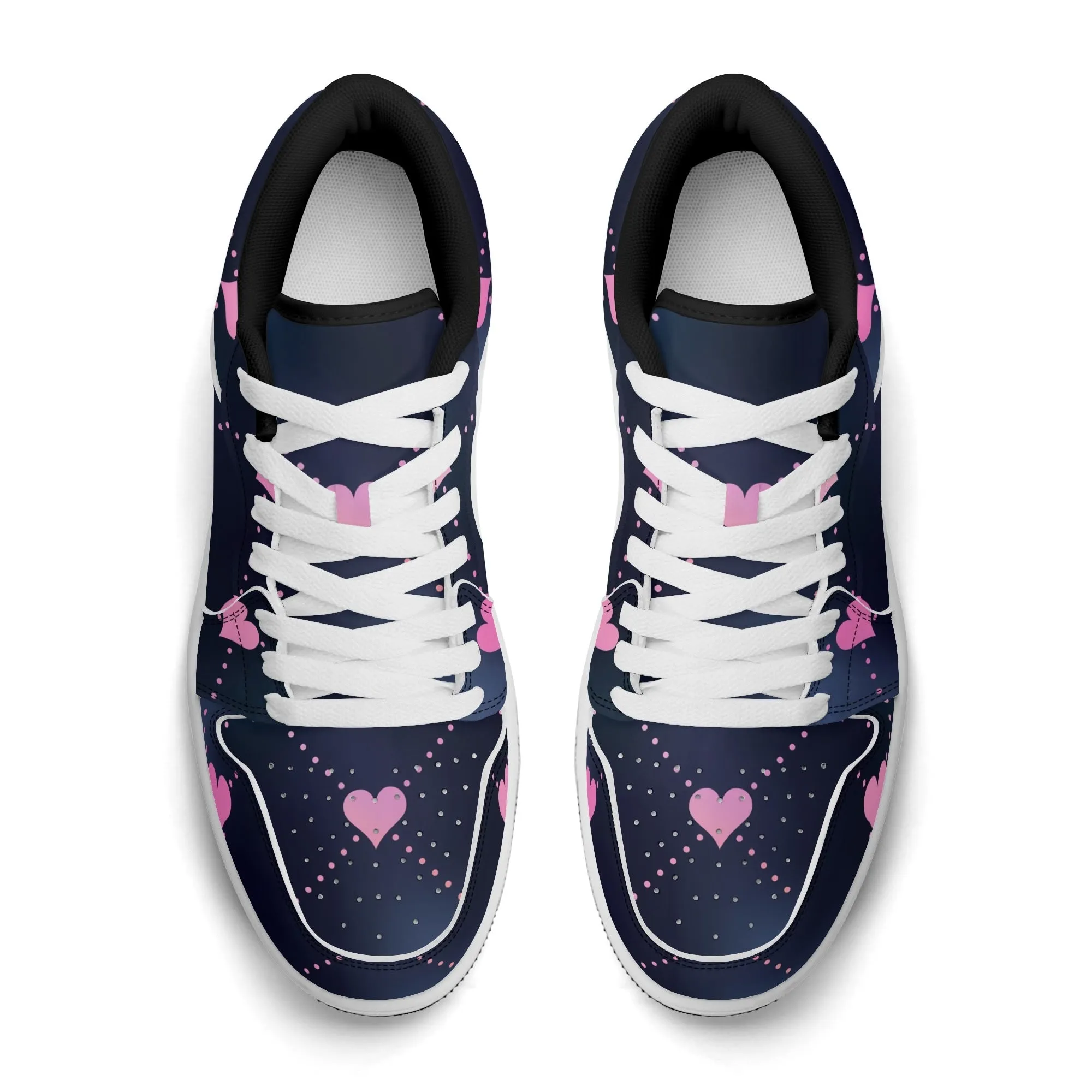 Lined Hearts Low Top Leder Sneaker für Damen