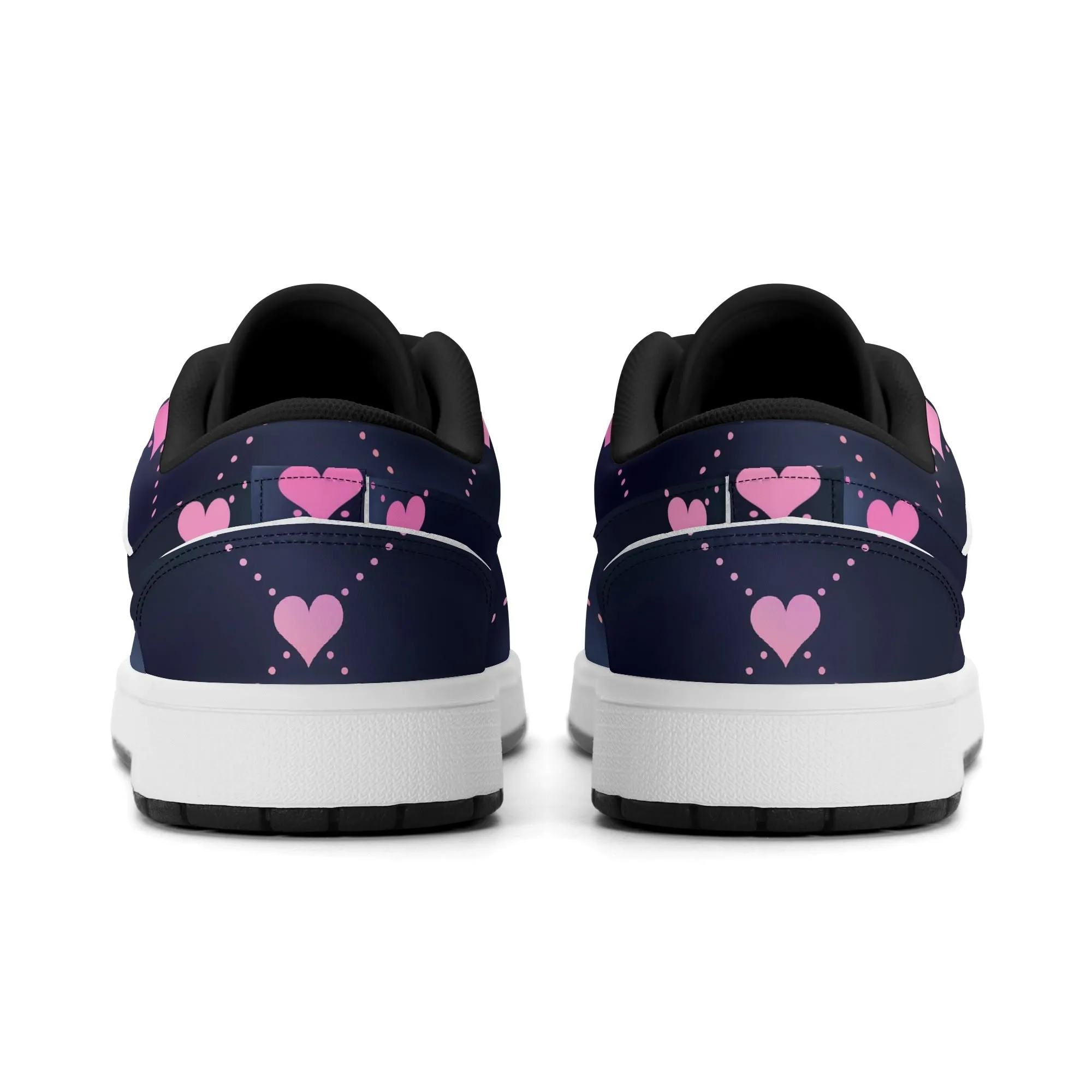Lined Hearts Low Top Leder Sneaker für Damen