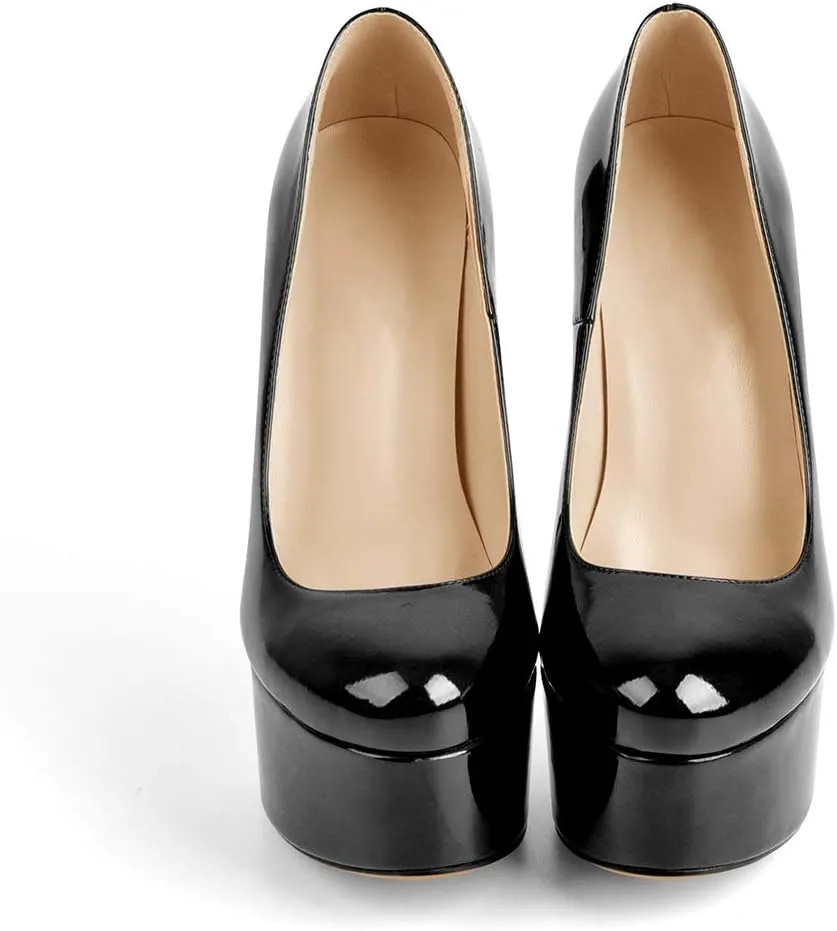 LISHAN Women's Platform 5.9in Super High Heels Pumps Slip On Pointed Toe Sandals