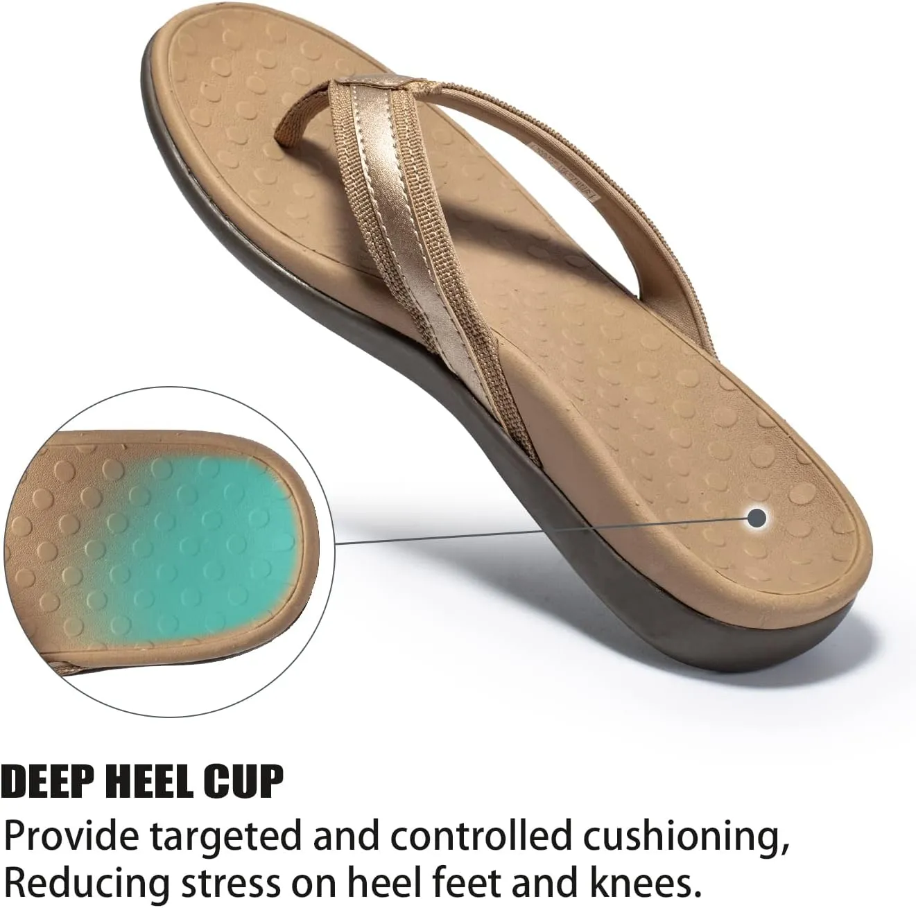 LLSOARSS Plantar Fasciitis Feet Sandal with Arch Support - Best Orthotic flip Flops for Flat Feet，Heel Pain- for Women