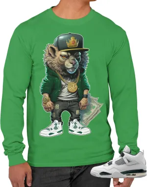 Long Sleeve T Shirt to Match Jordan 4 Oxidized Green Men's Graphic L/S Tee
