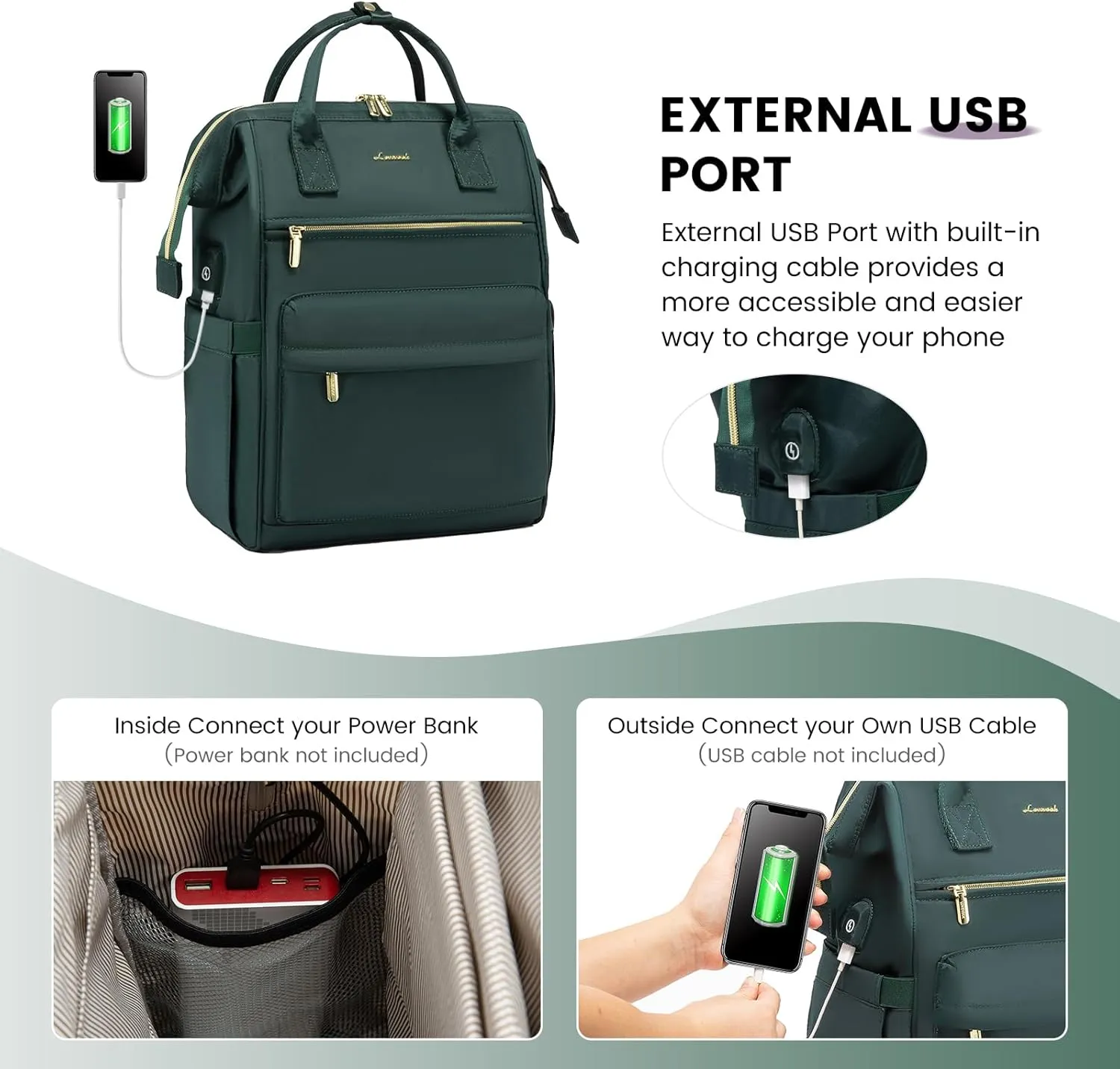 LOVEVOOK Laptop Backpack for Women,15.6 Inch Work Teacher Nurse Bag,Business Computer Backpack Purse with USB Port,Stylish Casual Daypack for Travel
