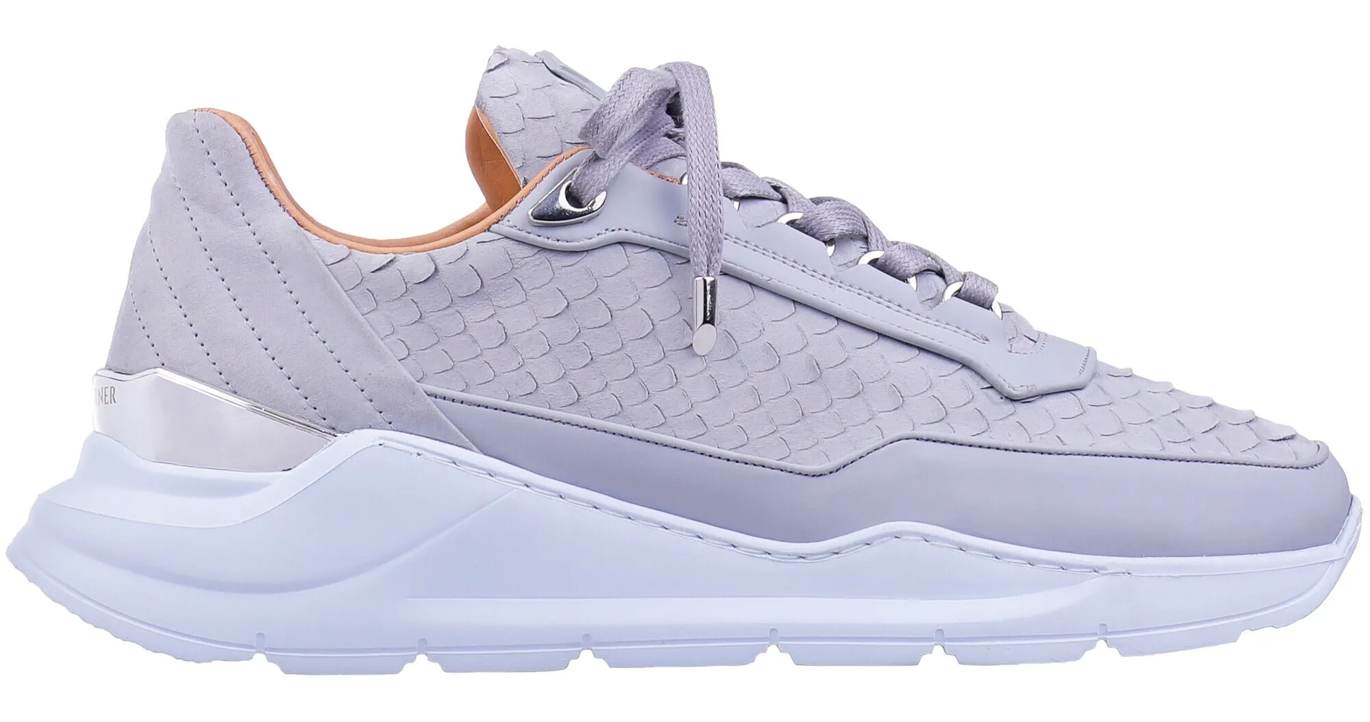 LOW-TOP BNJ HECTOR RUNNER  ICE GREY PYTHON CUT -MATT NAPPA
