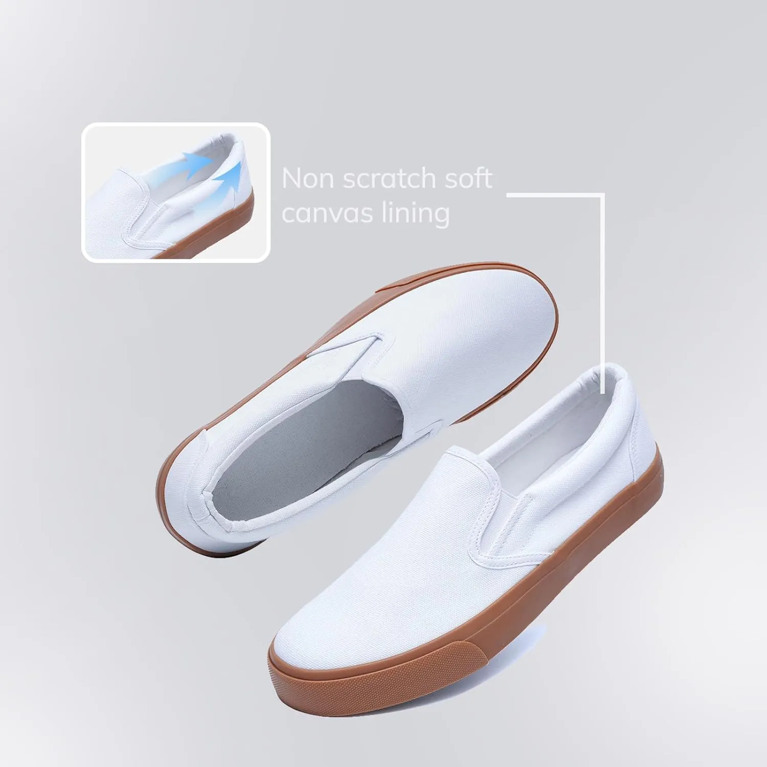 Low-Top Slip Ons Women's Fashion Sneakers Casual Canvas Sneakers for Women Comfortable Flats Breathable Padded Insole Slip on Sneakers Women Low Slip on Shoes