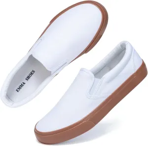 Low-Top Slip Ons Women's Fashion Sneakers Casual Canvas Sneakers for Women Comfortable Flats Breathable Padded Insole Slip on Sneakers Women Low Slip on Shoes