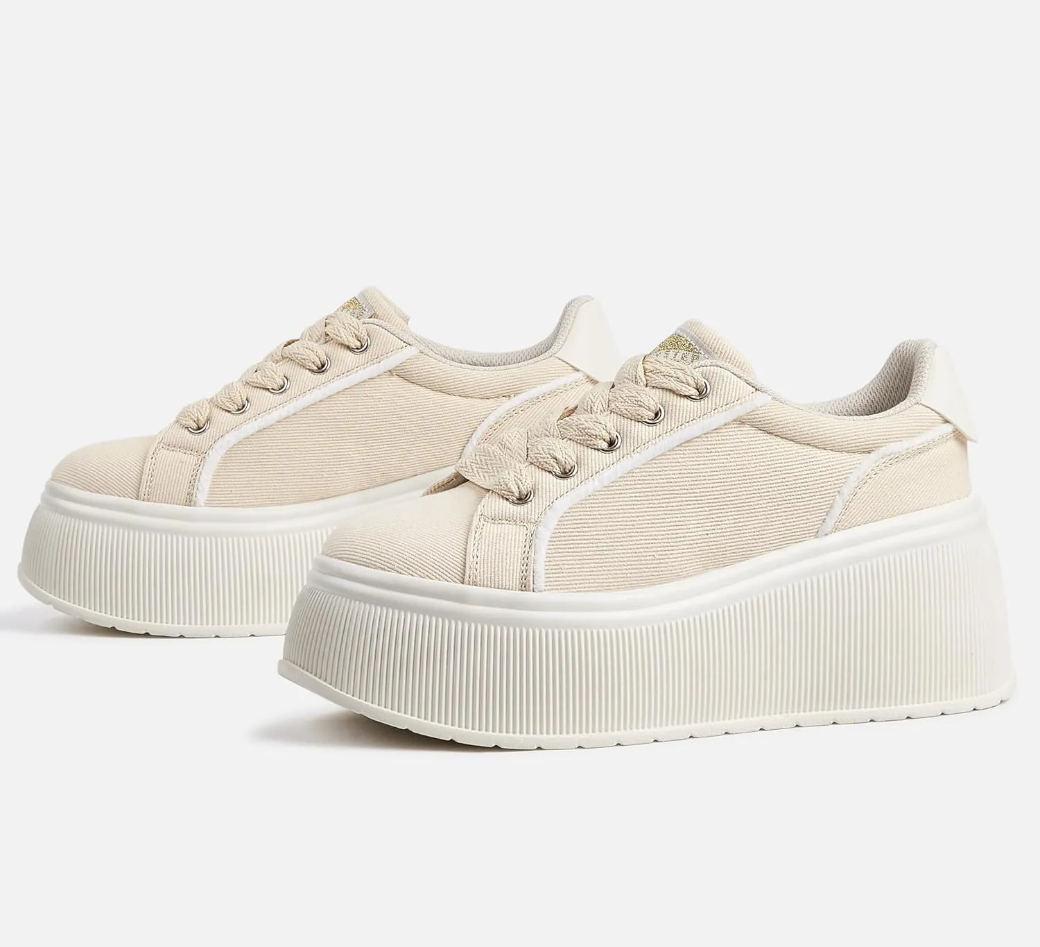 LUCKY STEP Women's Platform Fashion Sneakers Classic Wedge Canvas Casual Low Top Retro Walking Shoes
