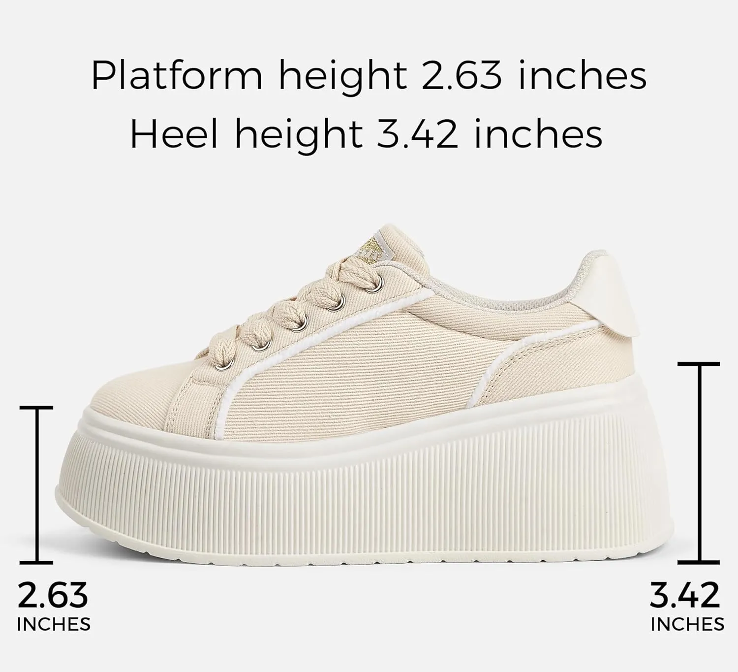 LUCKY STEP Women's Platform Fashion Sneakers Classic Wedge Canvas Casual Low Top Retro Walking Shoes