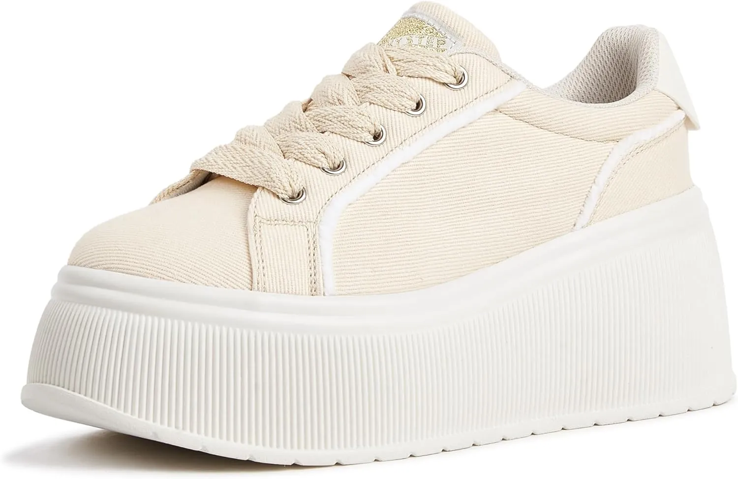 LUCKY STEP Women's Platform Fashion Sneakers Classic Wedge Canvas Casual Low Top Retro Walking Shoes