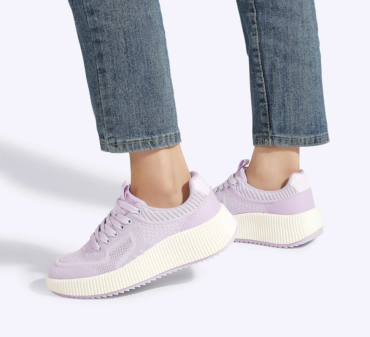 LUCKY STEP Women's Platform Sneakers Rhinestone Fashion Chunky Casual Sparkly Retro Braided Walking Shoes