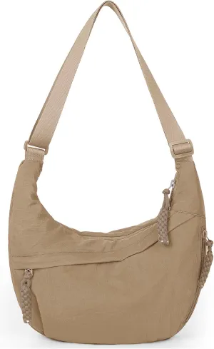 Lushandy Nylon Crescent Crossbody Luna Bag for Women - Moon Shoulder, Lightweight Sling, Casual Hobo Dumpling