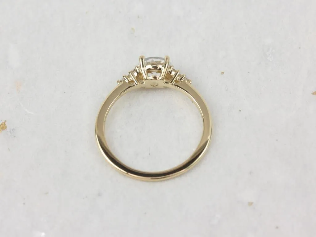 Malia 6mm 14kt Yellow Gold Rose Cut Sapphire Diamonds Cluster Round Ring