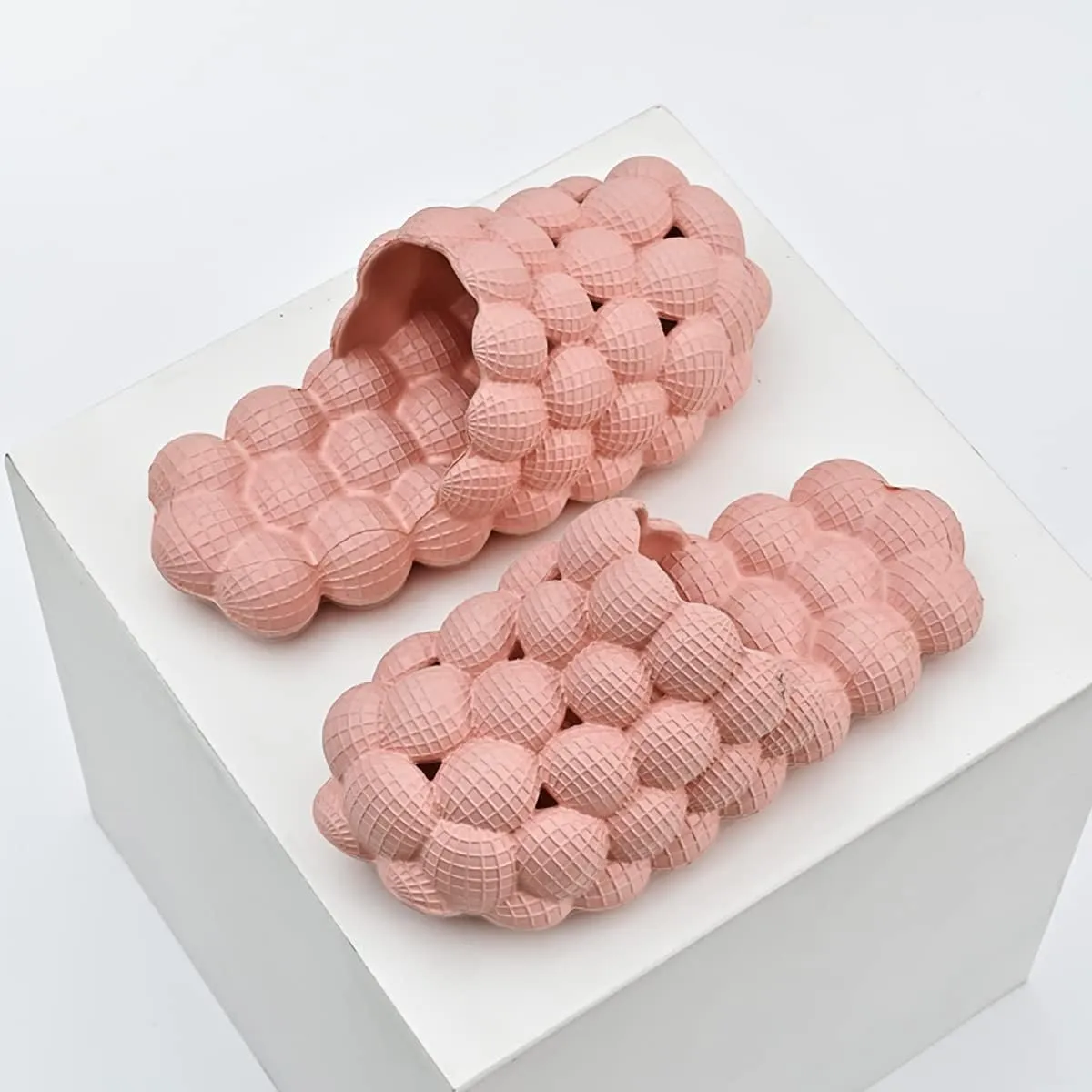 Massage Bubble Slides Slippers for Women Men, Funny Lychee Non-Slip Spa Slippers, Gym House Slippers Shower Bedroom Slippers, Thick Sole Spa Slides Slippers