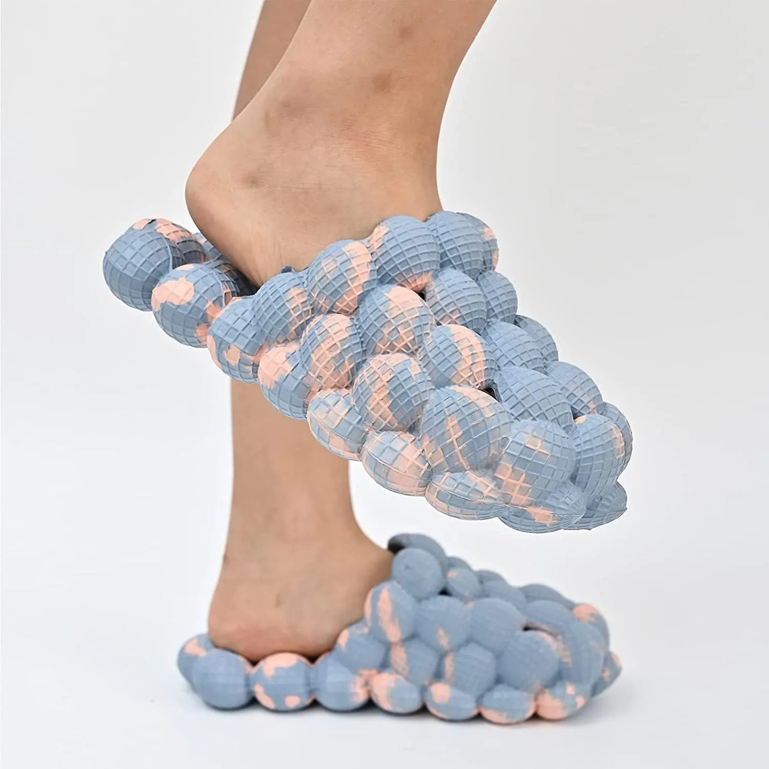Massage Bubble Slides Slippers for Women Men, Funny Lychee Non-Slip Spa Slippers, Gym House Slippers Shower Bedroom Slippers, Thick Sole Spa Slides Slippers