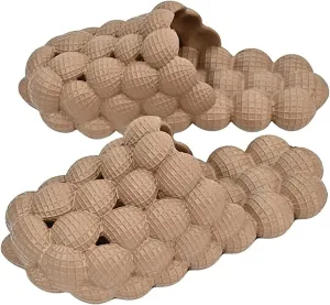 Massage Bubble Slides Slippers for Women Men, Funny Lychee Non-Slip Spa Slippers, Gym House Slippers Shower Bedroom Slippers, Thick Sole Spa Slides Slippers