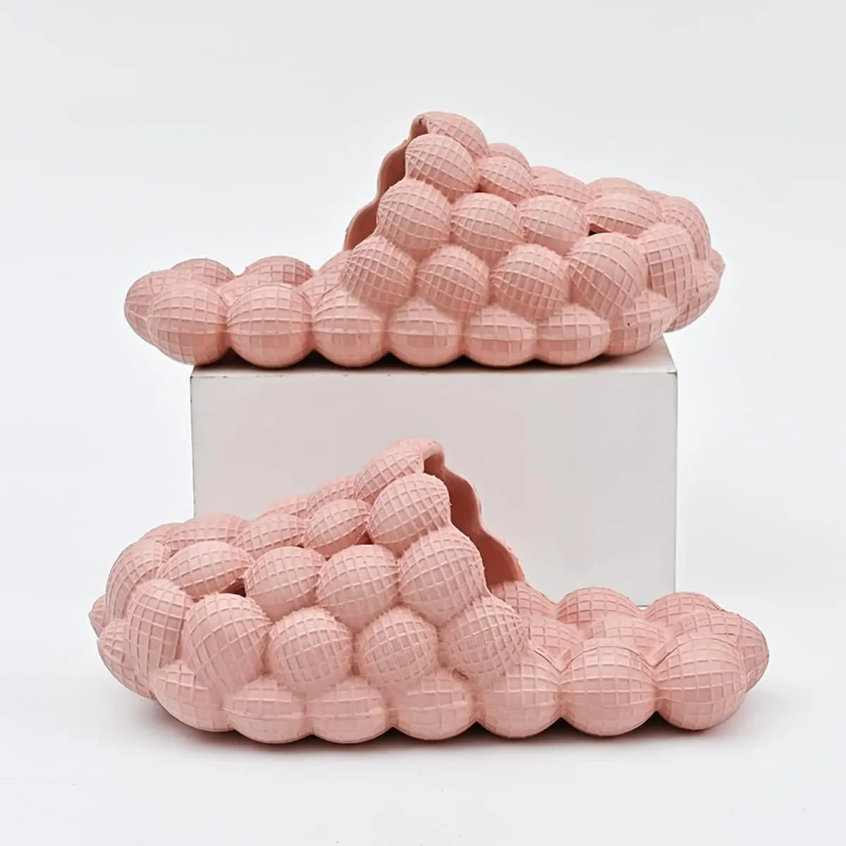 Massage Bubble Slides Slippers for Women Men, Funny Lychee Non-Slip Spa Slippers, Gym House Slippers Shower Bedroom Slippers, Thick Sole Spa Slides Slippers