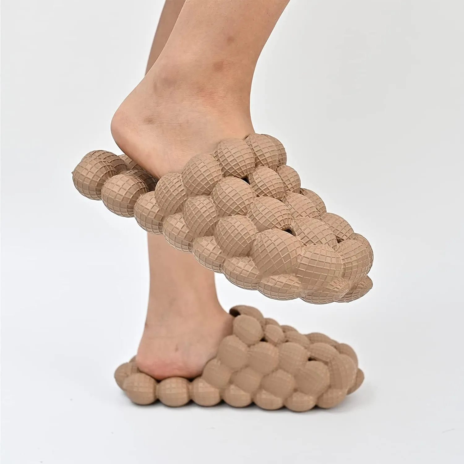 Massage Bubble Slides Slippers for Women Men, Funny Lychee Non-Slip Spa Slippers, Gym House Slippers Shower Bedroom Slippers, Thick Sole Spa Slides Slippers