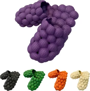 Massage Bubble Slides Slippers for Women Men, Funny Lychee Non-Slip Spa Slippers, Gym House Slippers Shower Bedroom Slippers, Thick Sole Spa Slides Slippers