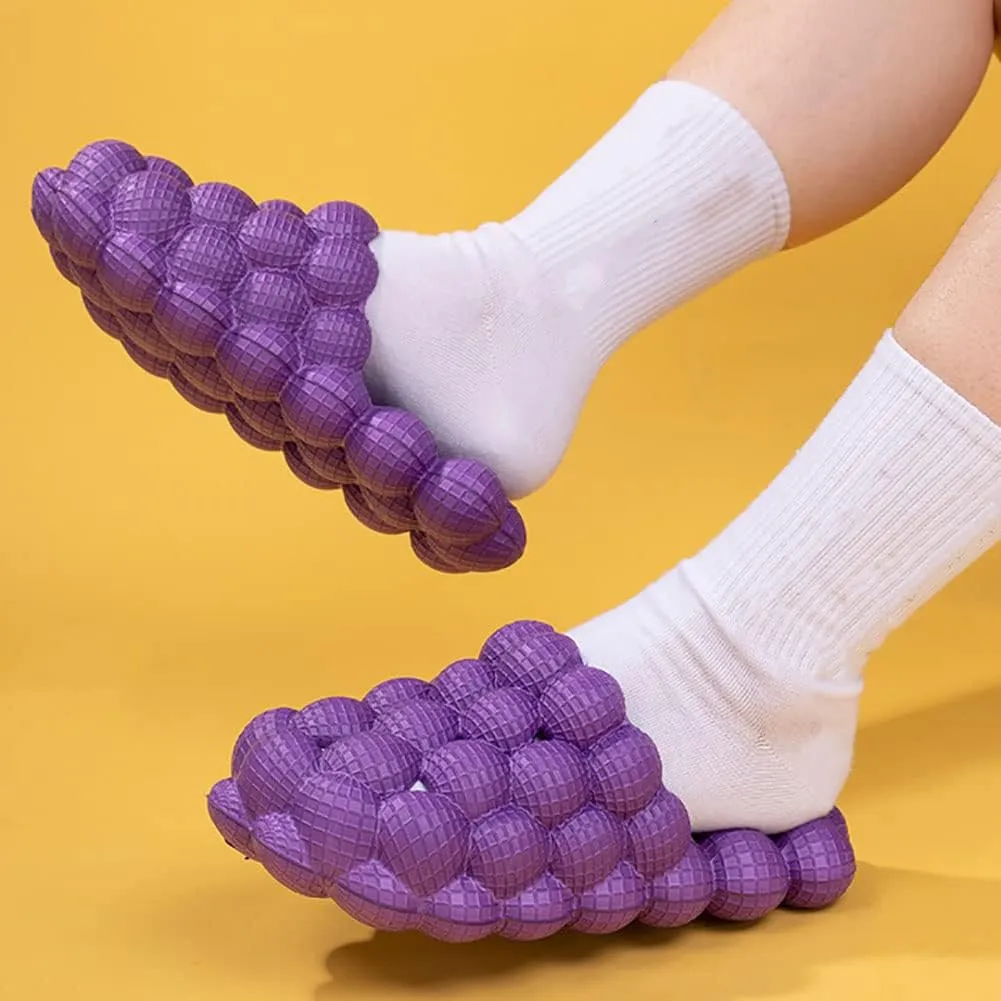 Massage Bubble Slides Slippers for Women Men, Funny Lychee Non-Slip Spa Slippers, Gym House Slippers Shower Bedroom Slippers, Thick Sole Spa Slides Slippers
