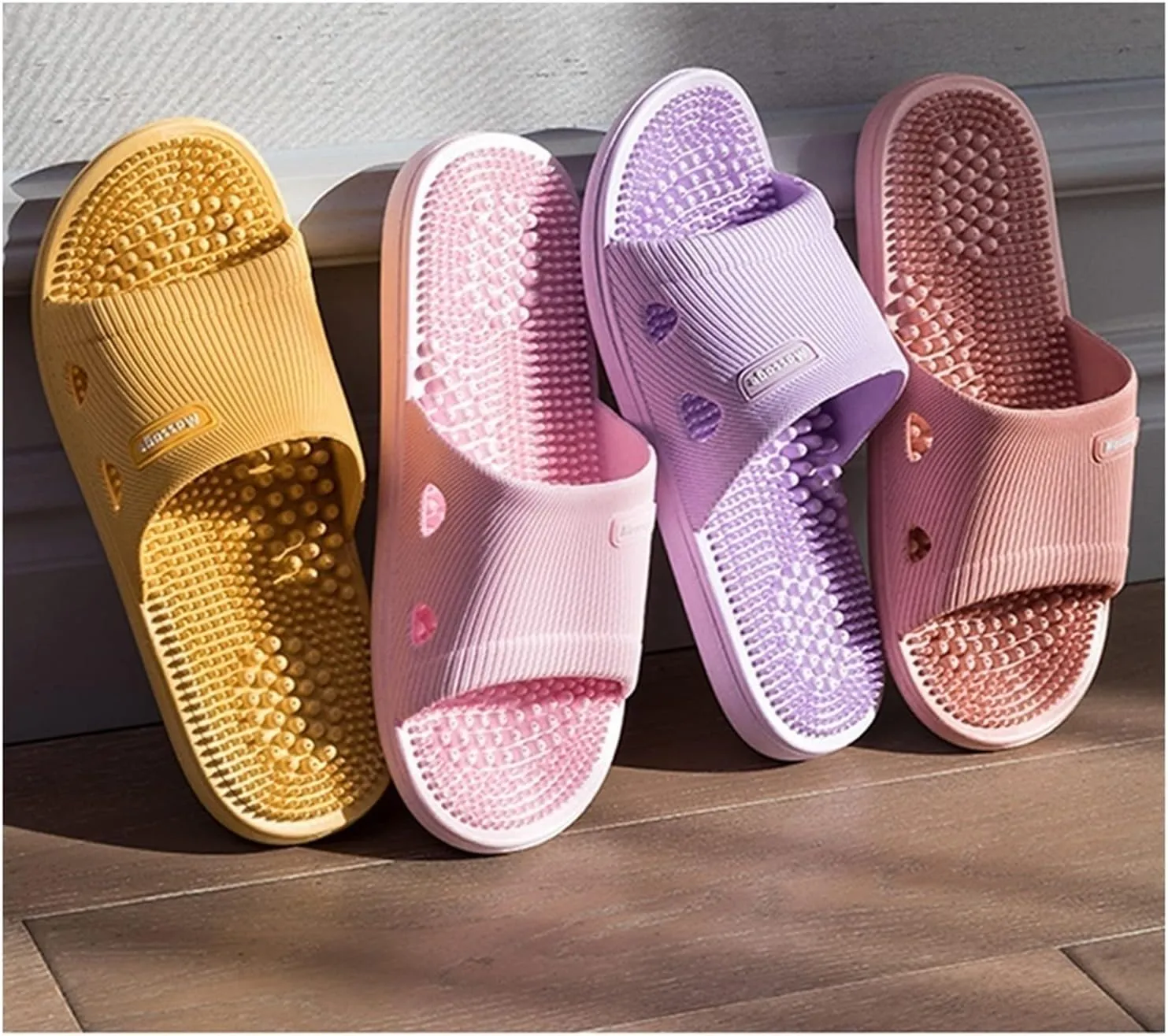 Massage Slippers for Flat Feet，Acupressure Massage Sandals Shoes for Men and Women Home Shoes Shock Absorbing, Blue EUR 39-40
