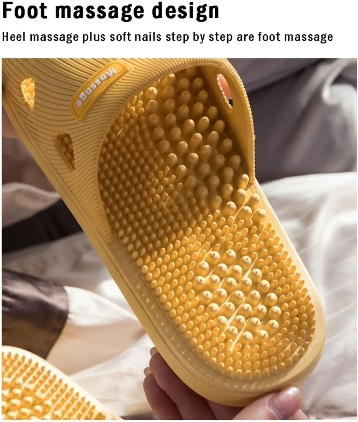 Massage Slippers for Flat Feet，Acupressure Massage Sandals Shoes for Men and Women Home Shoes Shock Absorbing, Blue EUR 39-40