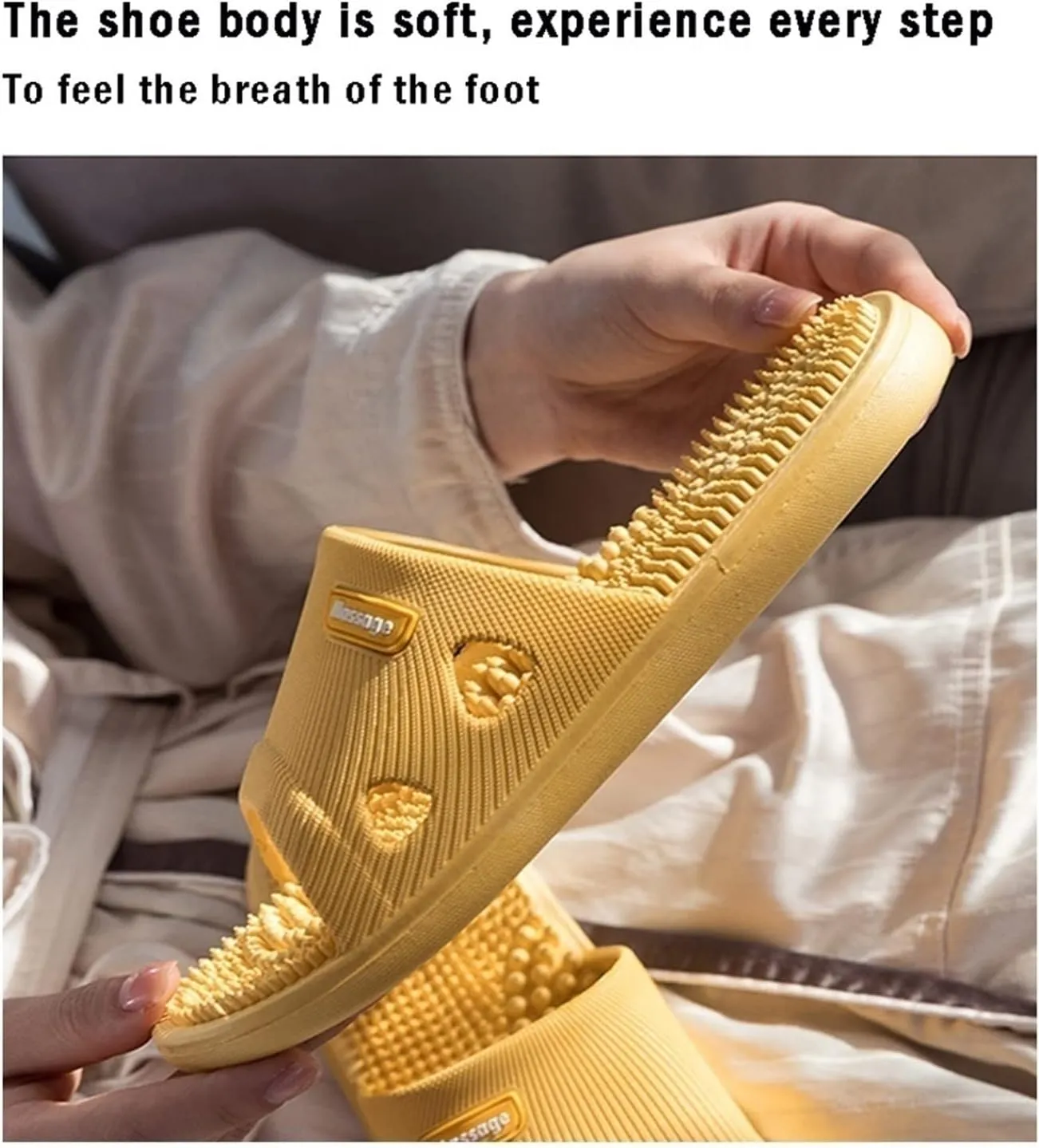 Massage Slippers for Flat Feet，Acupressure Massage Sandals Shoes for Men and Women Home Shoes Shock Absorbing, Therapy Promoting Blood Circulation Non-Slip Massage Shoes for Bath Shower