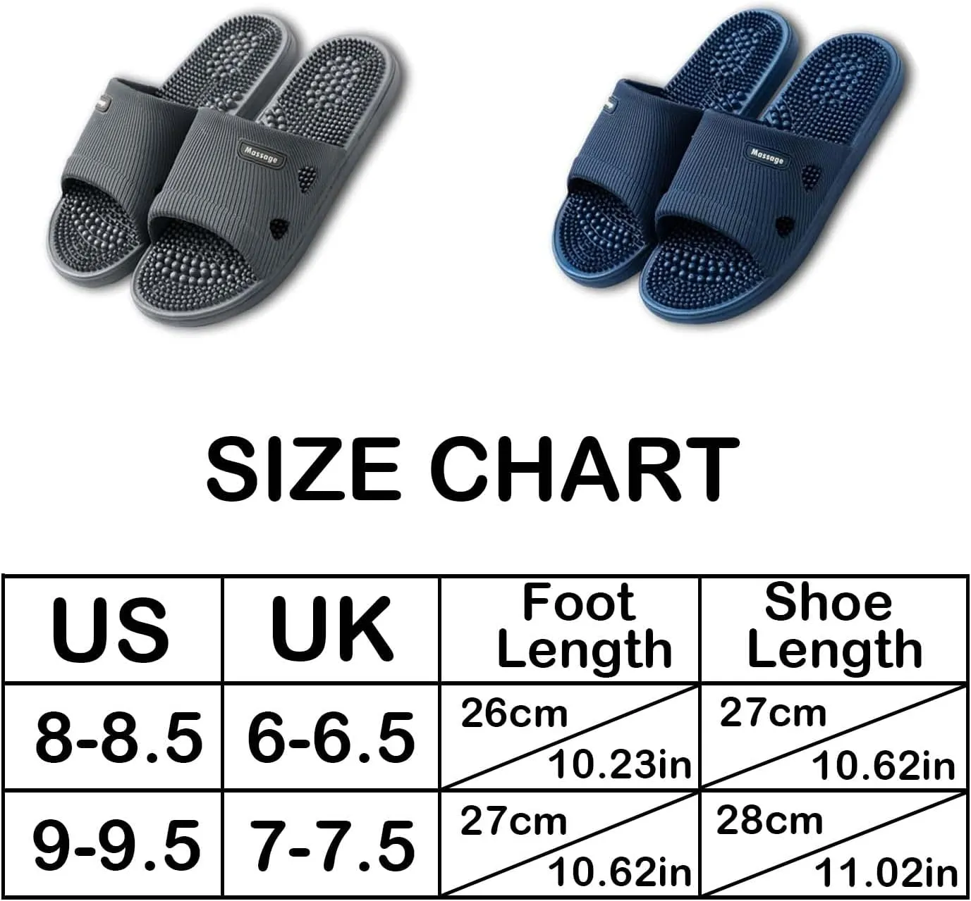 Massage Slippers for Women Men Acupressure Foot Plantar Fasciitis Sliders House Ladies Reflexology Sandals Shower Shoes Non-Slip Quick Drying Pool Beach Indoor Outdoor