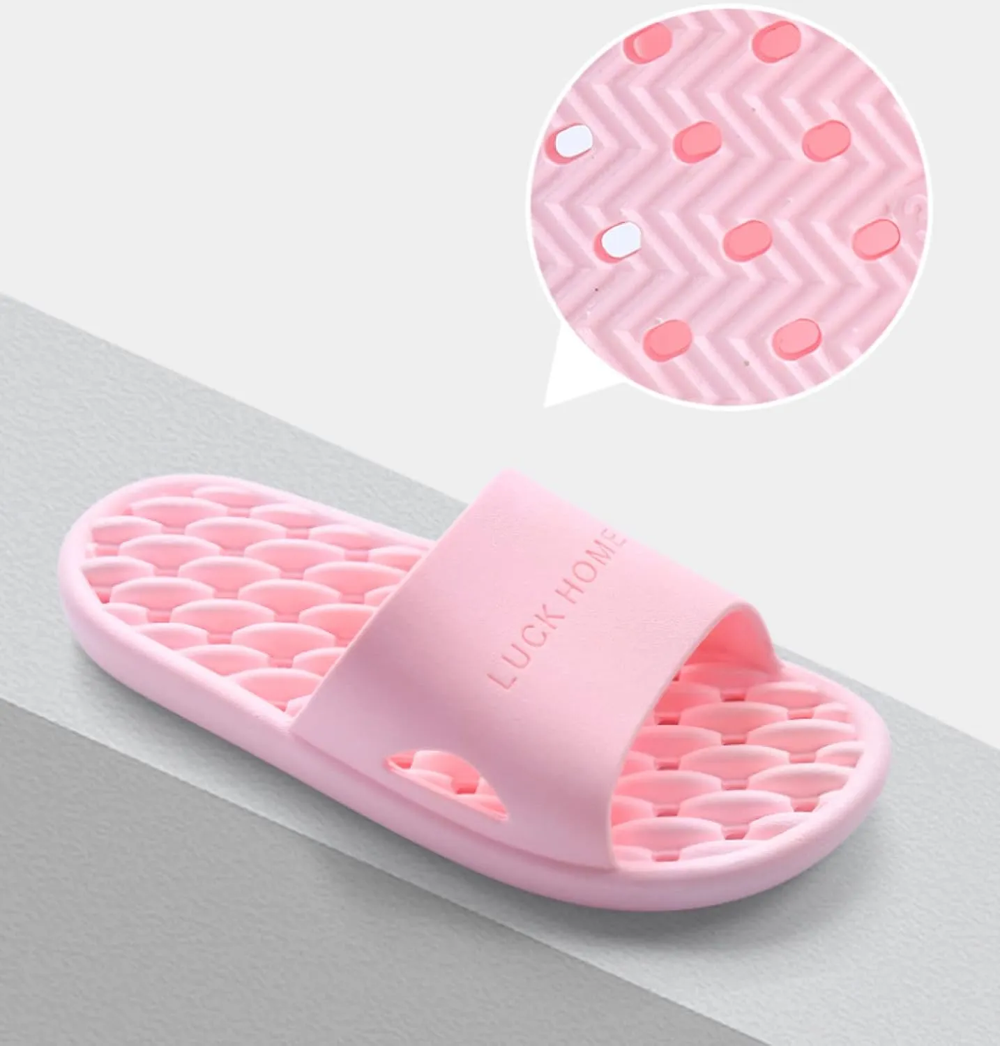 Massage Slippers Shoes for Men Women,Feet Sole Point Massage Slippers,Home Couple Slippers, Bathroom Non-Slip Bath Slippers,Black,39-40