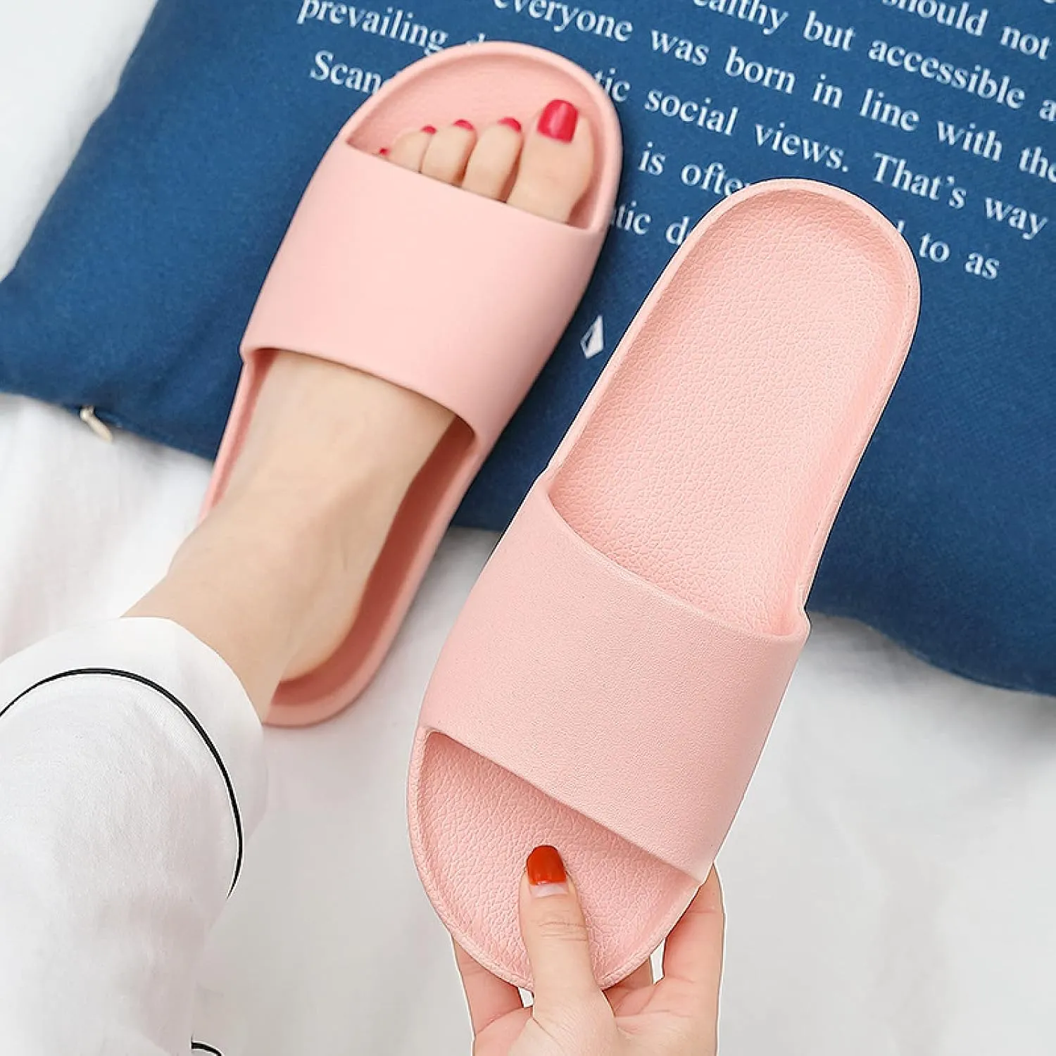Massage Slippers Shoes for Men Women,Feet Sole Point Massage Slippers,Non-Slip Home Slippers, Summer Couple Bathroom Slippers,Green,37-38