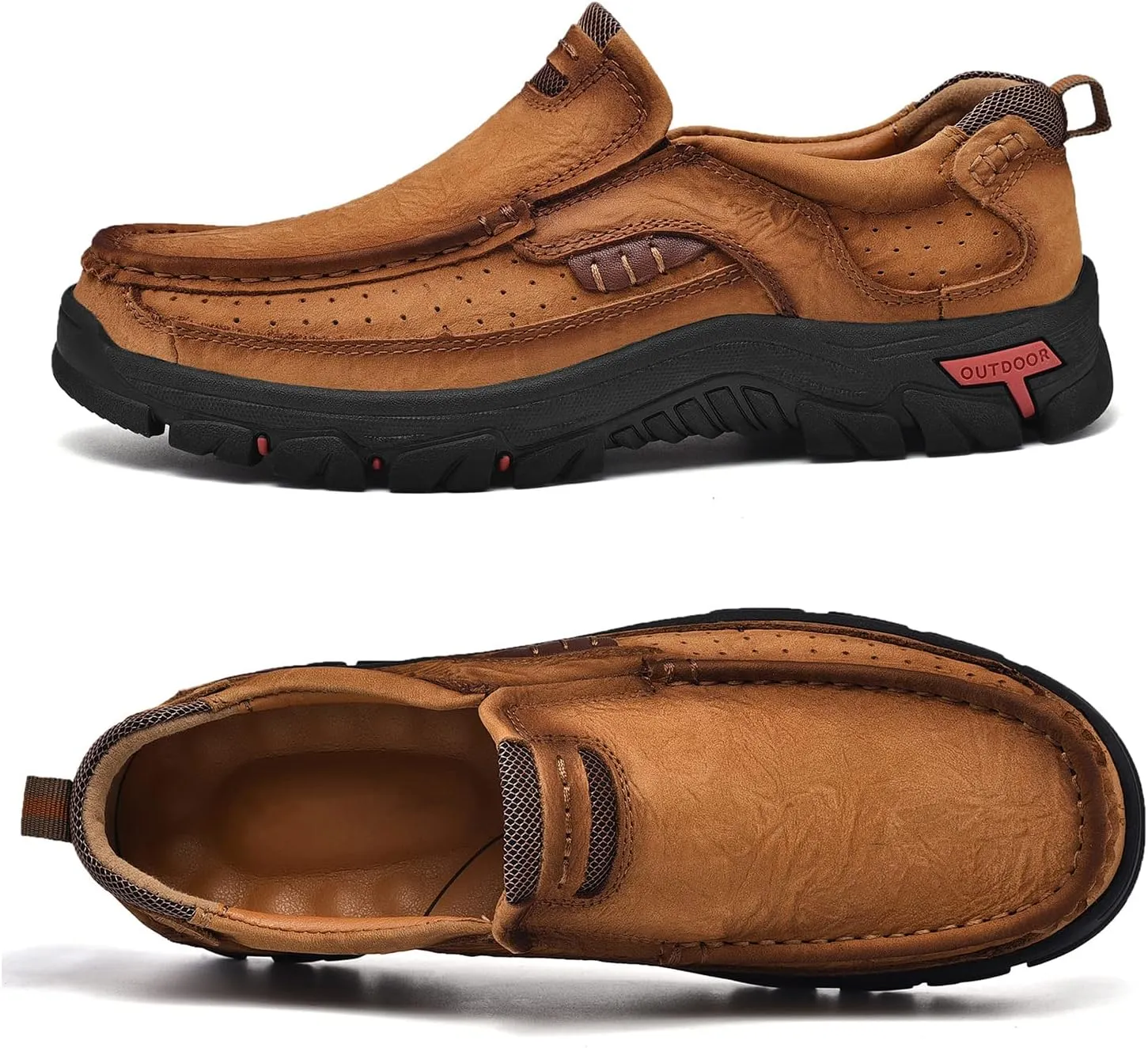 Men Casual Shoes Leather Slip On Loafers Walking Shoes for Work Office Dress Outdoor